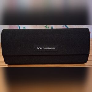EUC Dolce & Gabbana Black Ribbed Magnetic Close Hard Shell Glasses Case